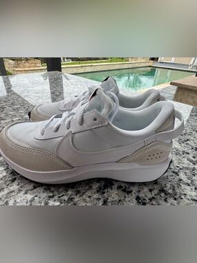 Nike White and Light Gray Low-Top Sneakers